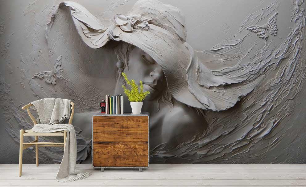 3D Beauty Plaster Relief Wall Mural Wallpaper 240- Jess Art Decoration