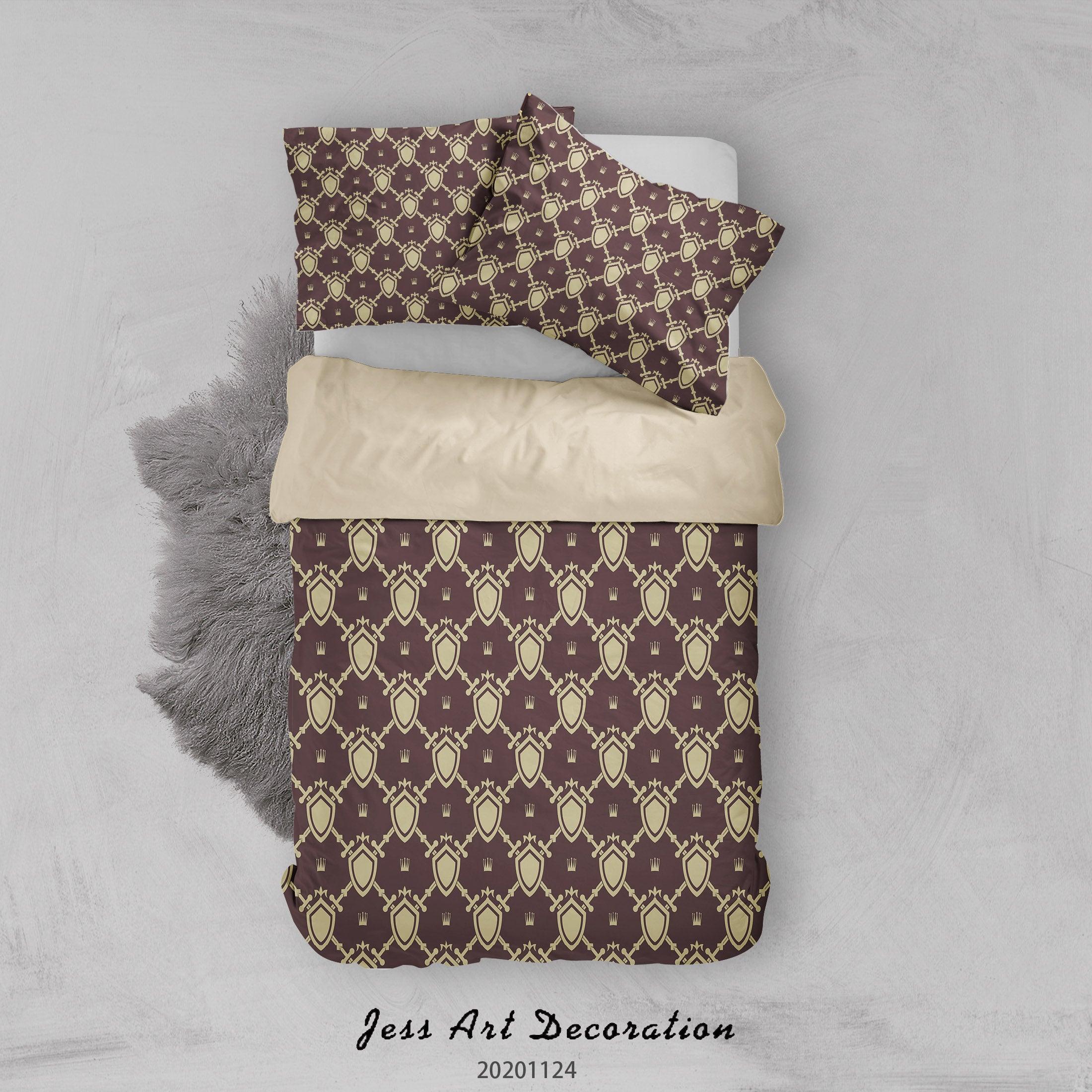 3D Vintage Sword Shield Pattern Quilt Cover Set Bedding Set Duvet Cover Pillowcases LXL- Jess Art Decoration
