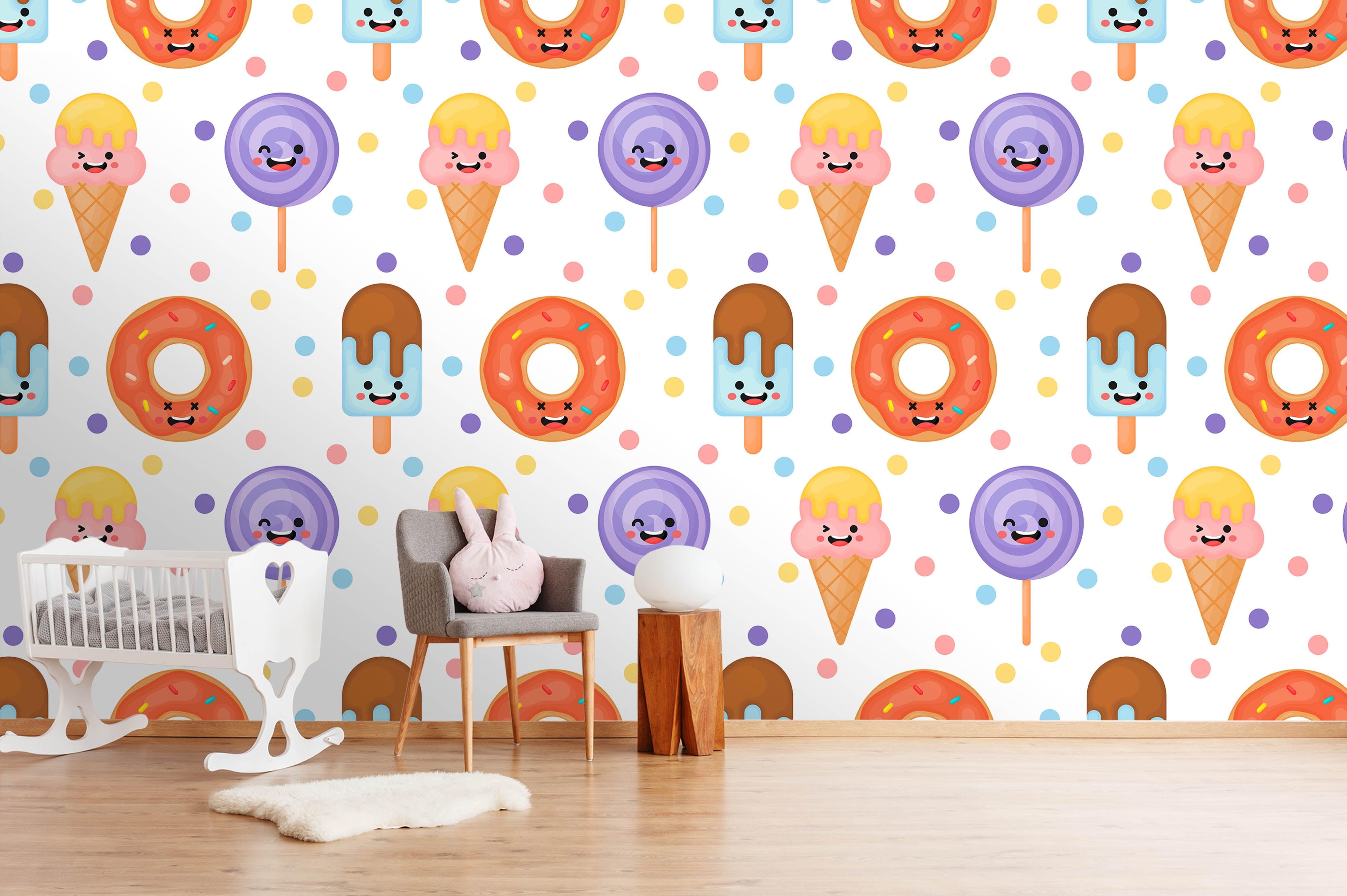 3D Lollipop Ice Cream Ice Lolly Doughnut Wall Mural Wallpaper 31- Jess Art Decoration