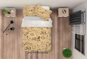 3D Hand Painted Brown Bread Quilt Cover Set Bedding Set Pillowcases 30- Jess Art Decoration