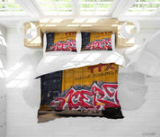 3D Abstract Art Street Graffiti Quilt Cover Set Bedding Set Duvet Cover Pillowcases 88- Jess Art Decoration