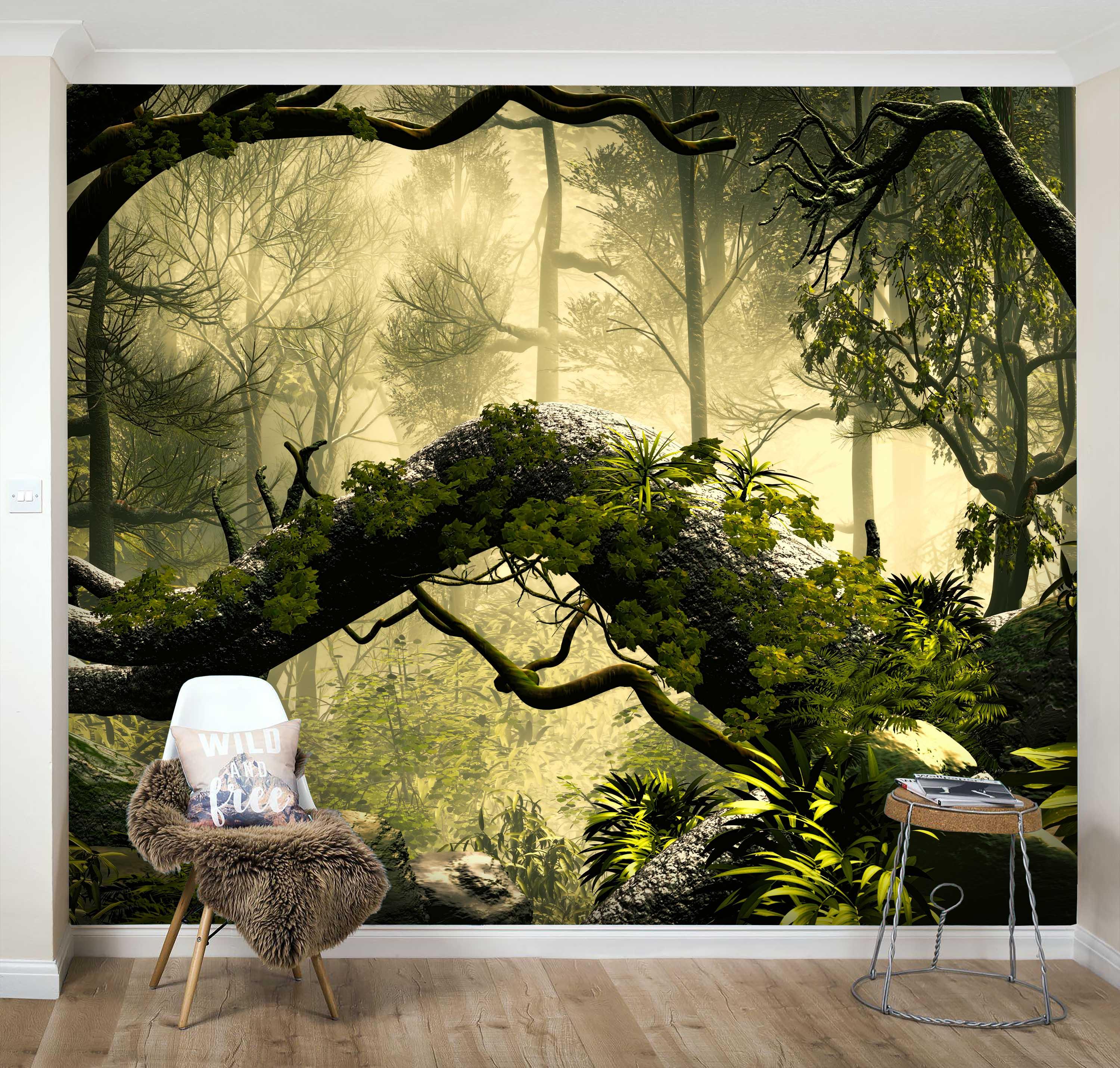 3D Jungle Sunrise Wall Mural Wallpaper 41- Jess Art Decoration