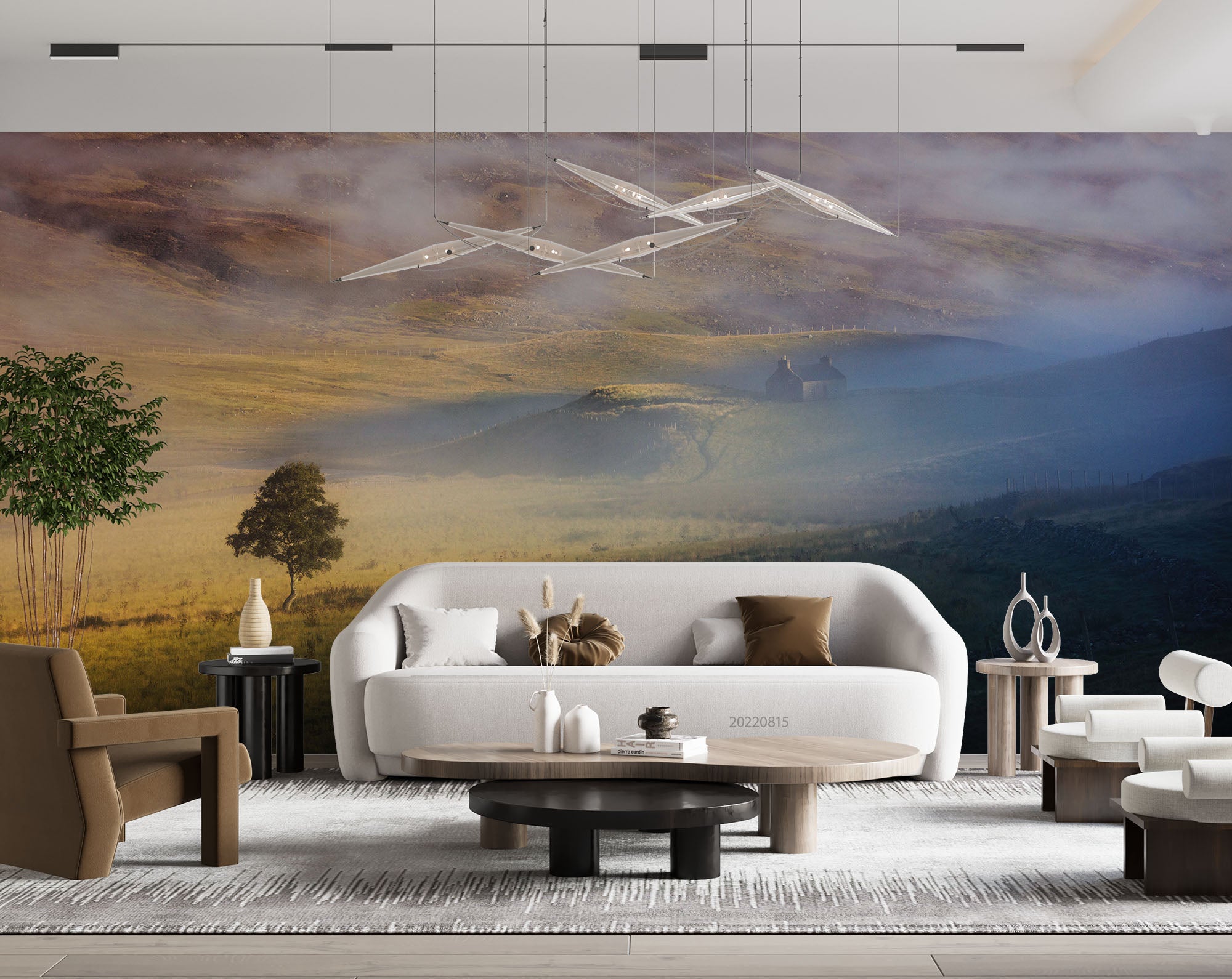 3D Plateau Misty House Landscape Wall Mural Wallpaper GD 2787- Jess Art Decoration