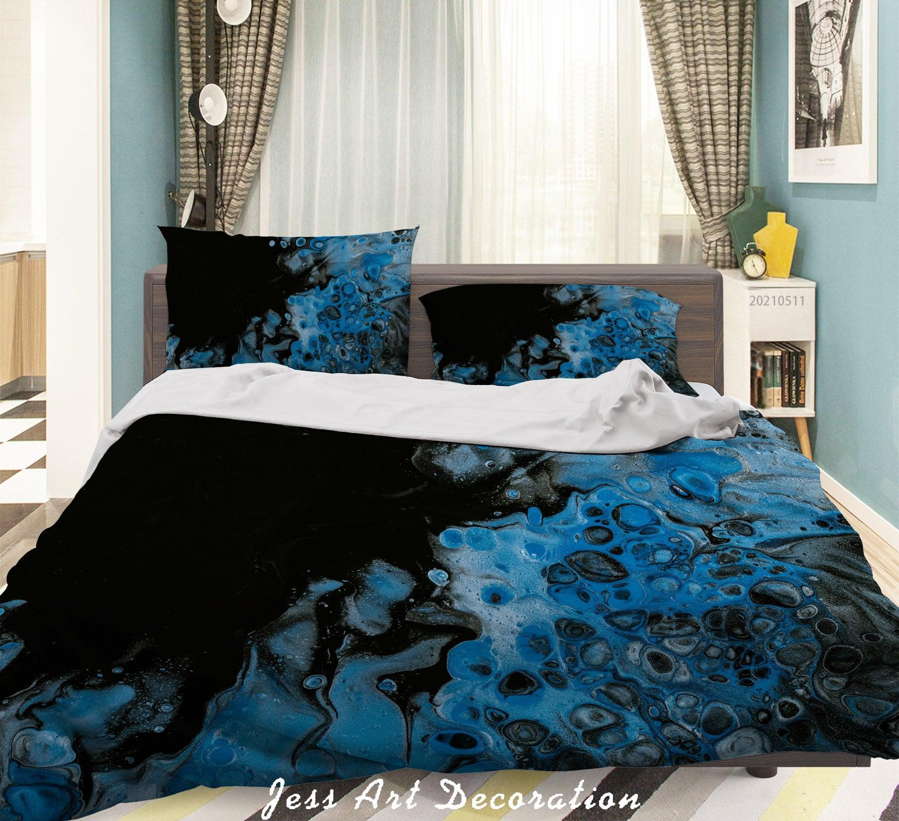 3D Abstract Blue Marble Texture Quilt Cover Set Bedding Set Duvet Cover Pillowcases 605- Jess Art Decoration