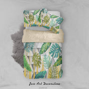 3D Tropical Colorful Leaves Plant Quilt Cover Set Bedding Set Duvet Cover Pillowcases LXL- Jess Art Decoration