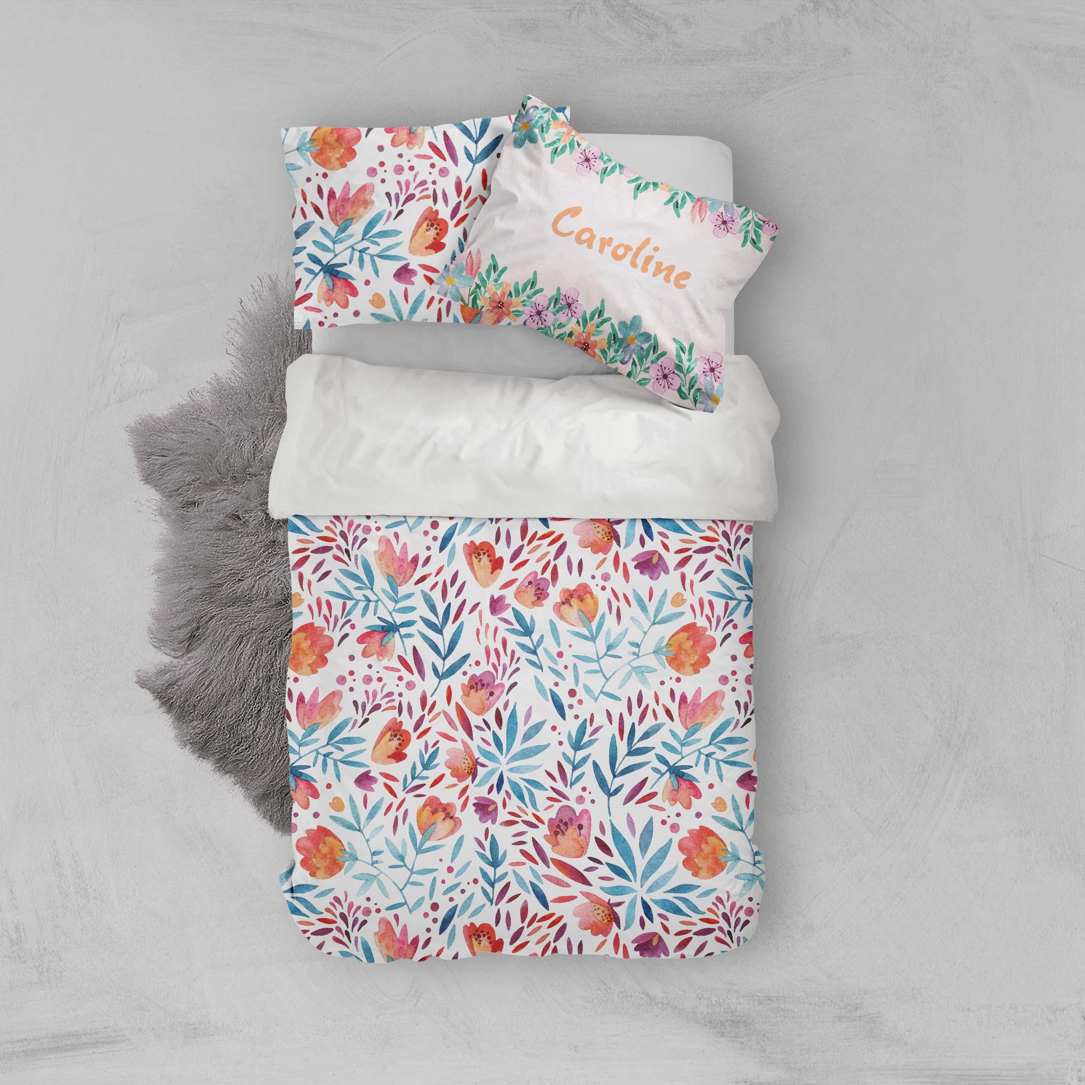 3D Watercolor Floral Quilt Cover Set Bedding Set Pillowcases 45- Jess Art Decoration