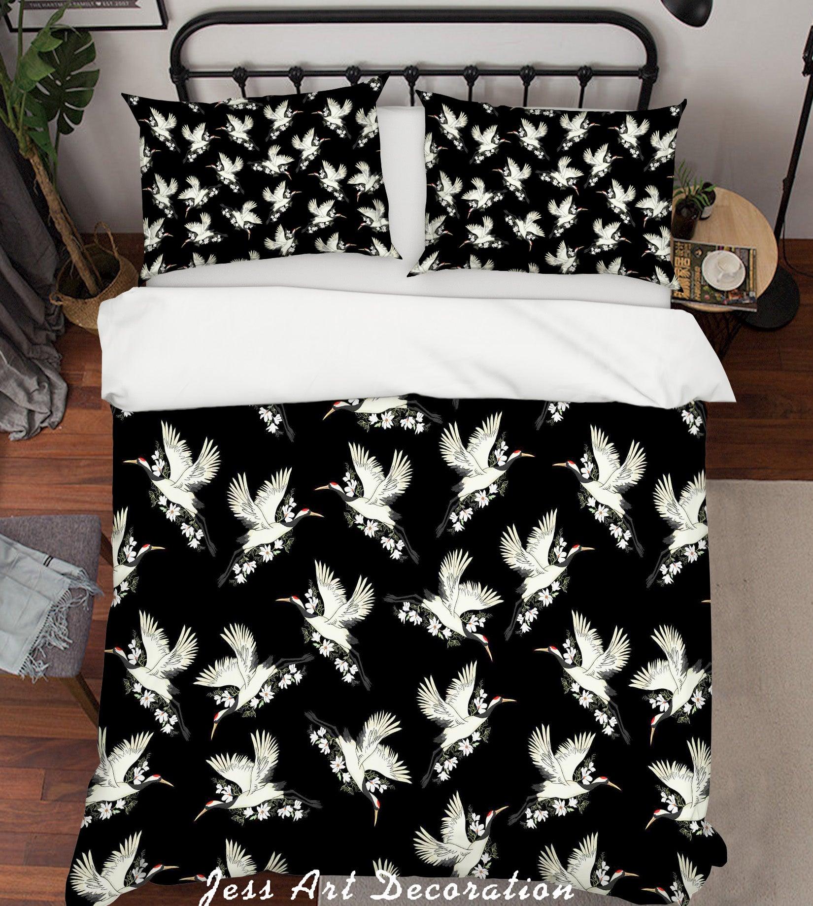 3D Red-crowned Crane Quilt Cover Set Bedding Set Pillowcases 07- Jess Art Decoration