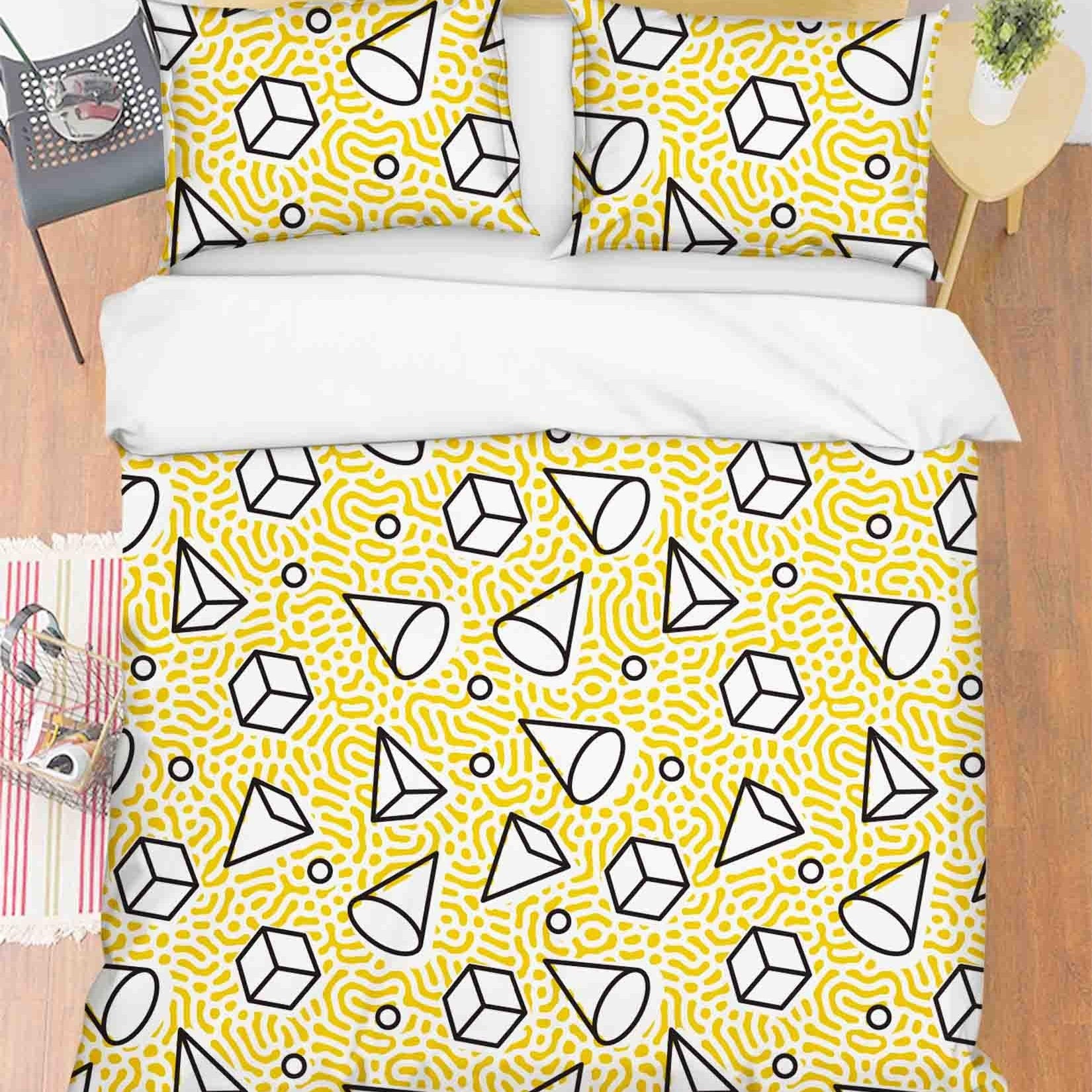 3D Abstract Geometric Pattern Quilt Cover Set Bedding Set Duvet Cover Pillowcases 112- Jess Art Decoration