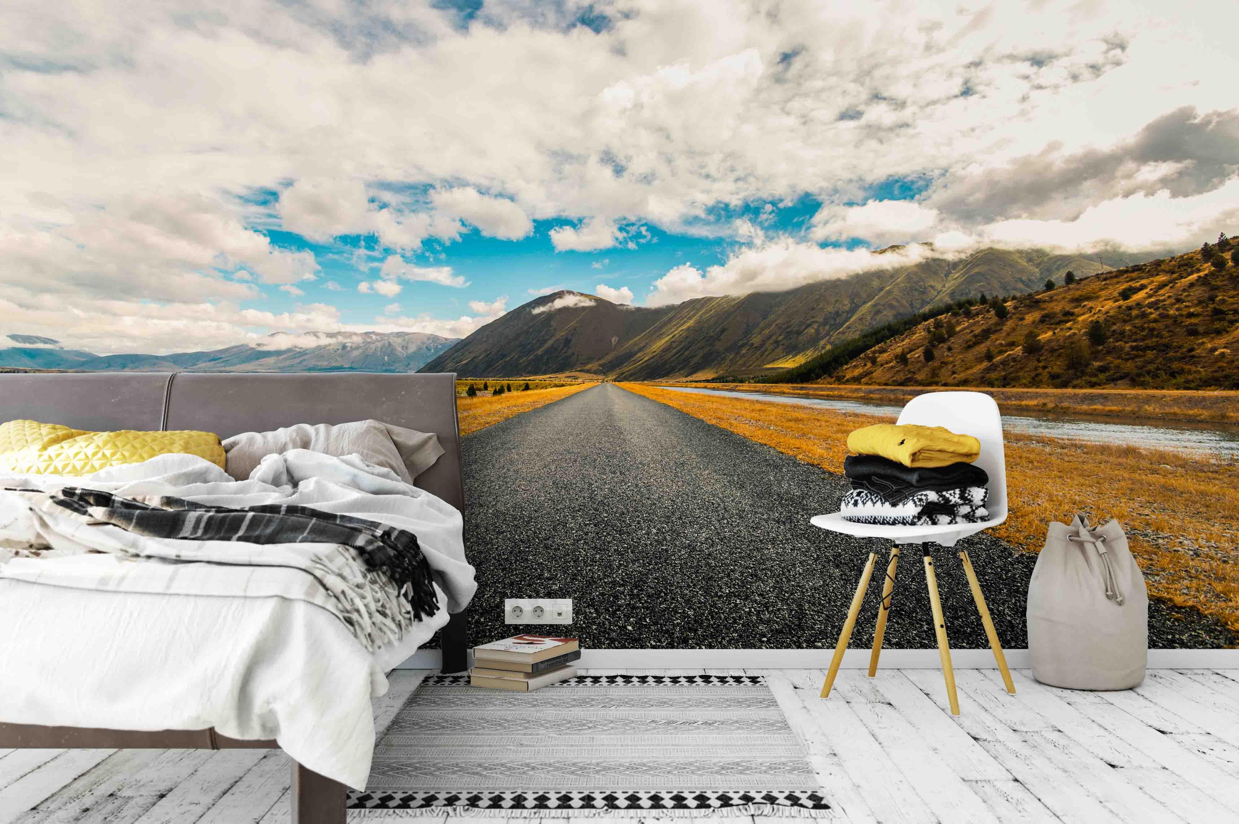 3D blue sky highway wall mural wallpaper 92- Jess Art Decoration