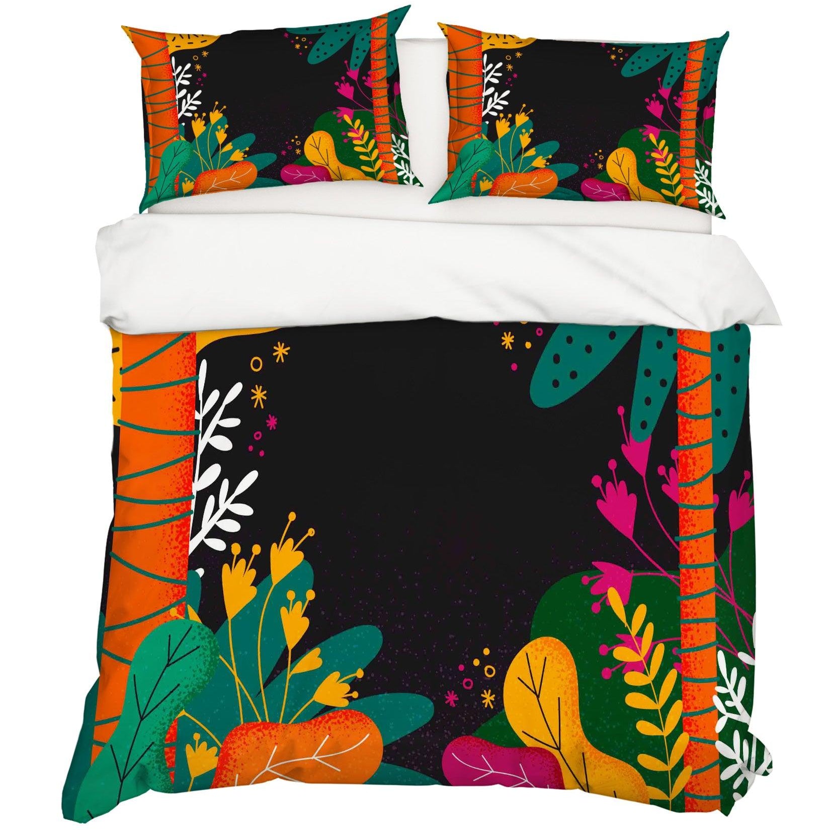 3D Abstract Colorful Tree Leaves Quilt Cover Set Bedding Set Pillowcases 91- Jess Art Decoration