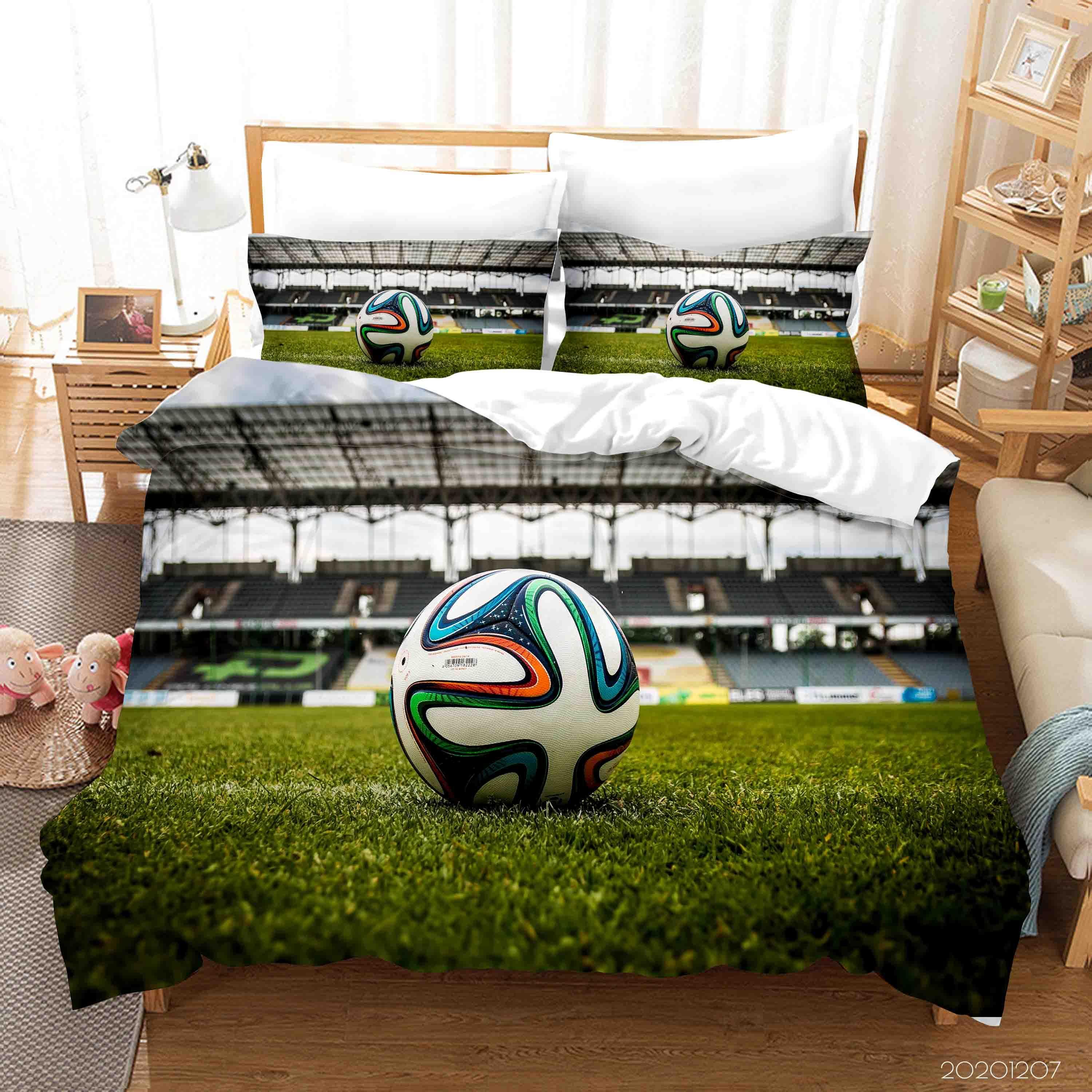 3D Pexels Sports Football Court Quilt Cover Set Bedding Set Duvet Cover Pillowcases LXL- Jess Art Decoration