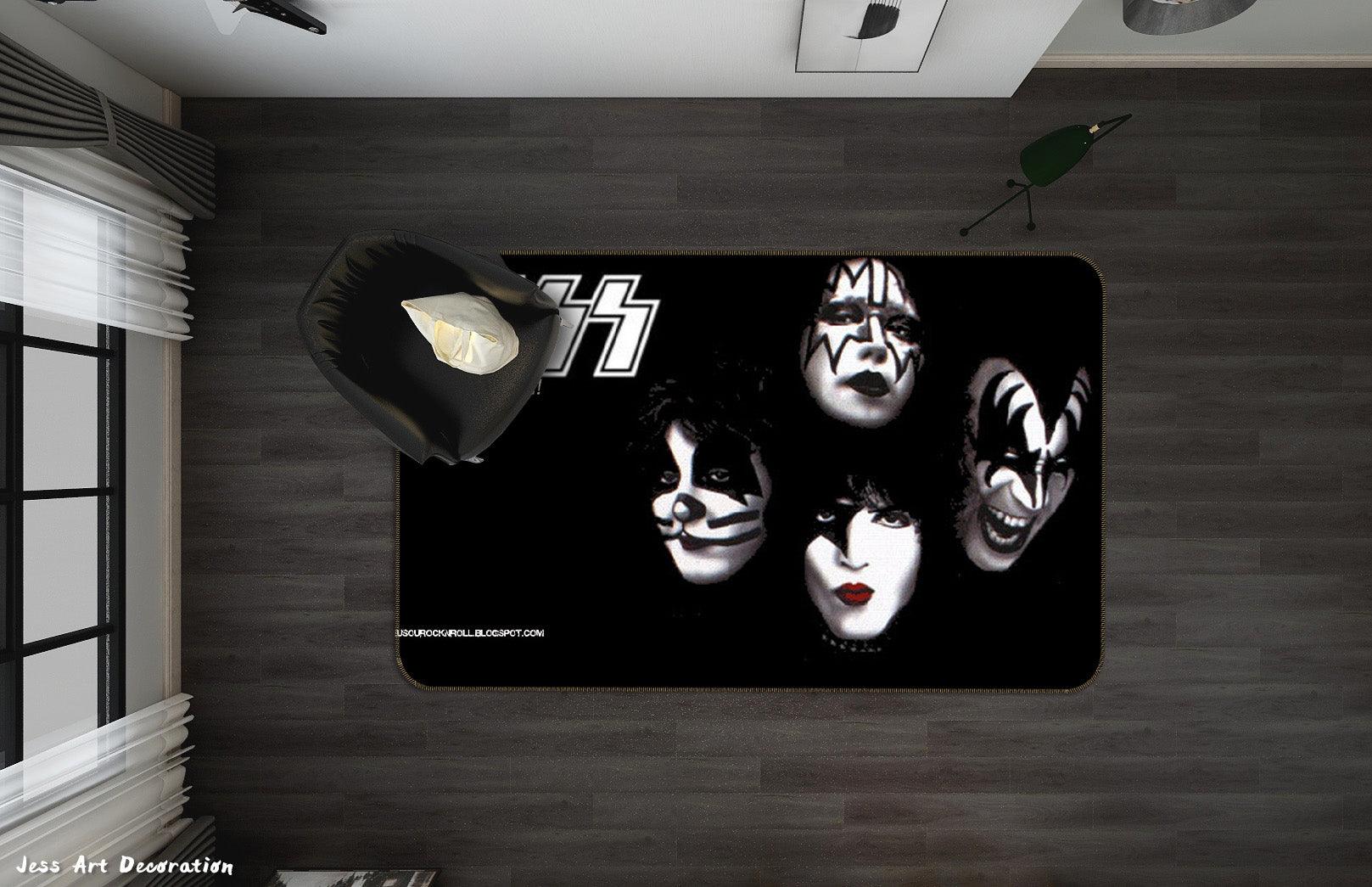 3D Kiss Rock Band Non-Slip Rug Mat 17- Jess Art Decoration