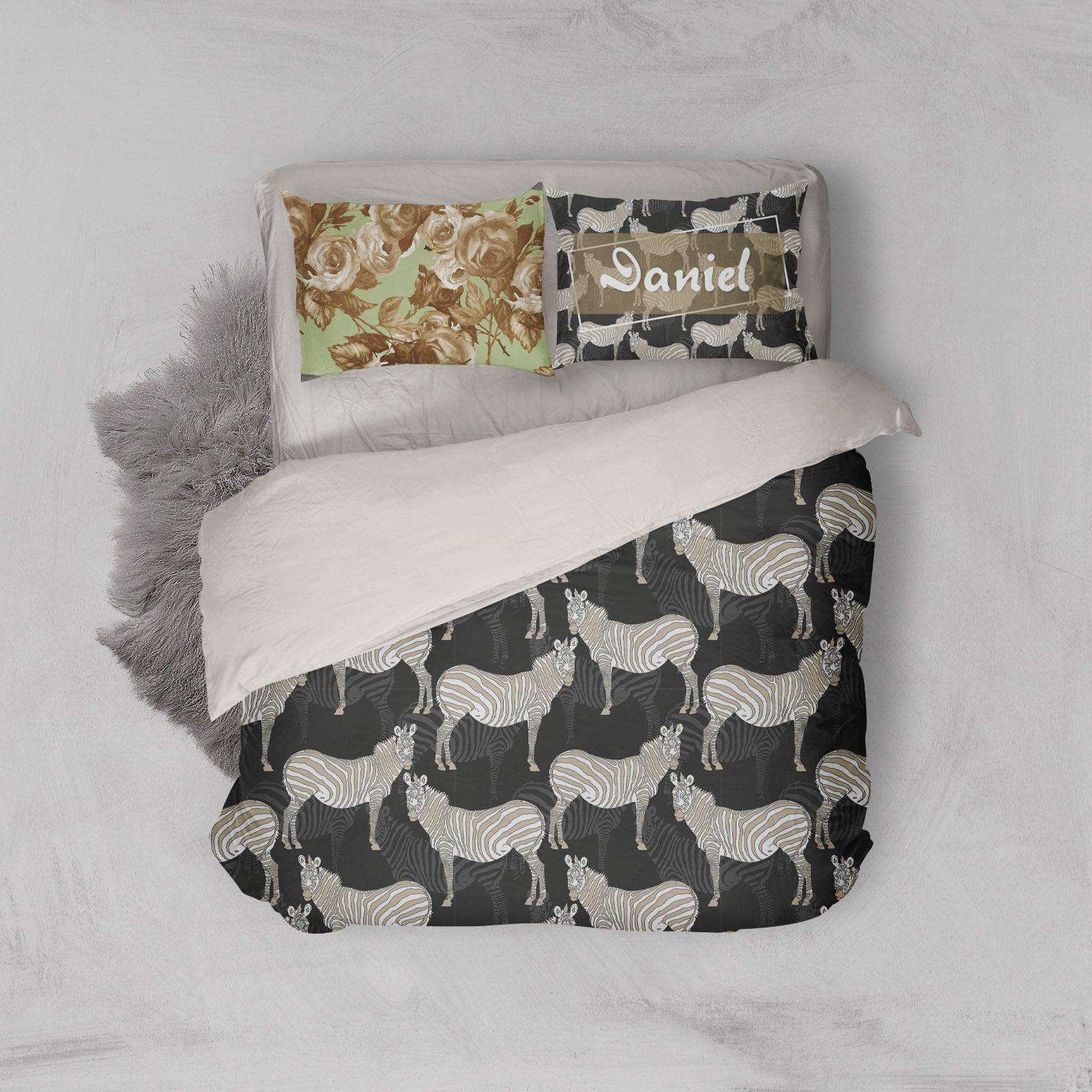 3D Zebra Black Quilt Cover Set Bedding Set Pillowcases 96- Jess Art Decoration
