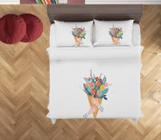 3D White Floral Hands Quilt Cover Set Bedding Set Duvet Cover Pillowcases SF54- Jess Art Decoration