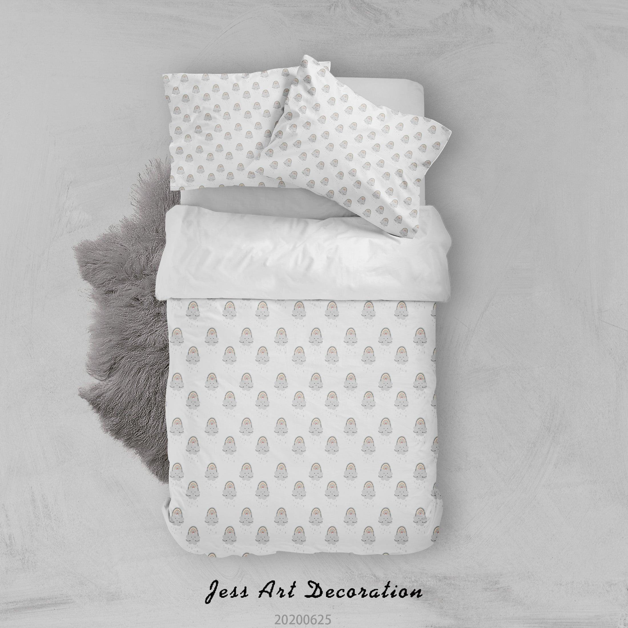 3D White Clouds Rainbow Quilt Cover Set Bedding Set Duvet Cover Pillowcases SF16- Jess Art Decoration