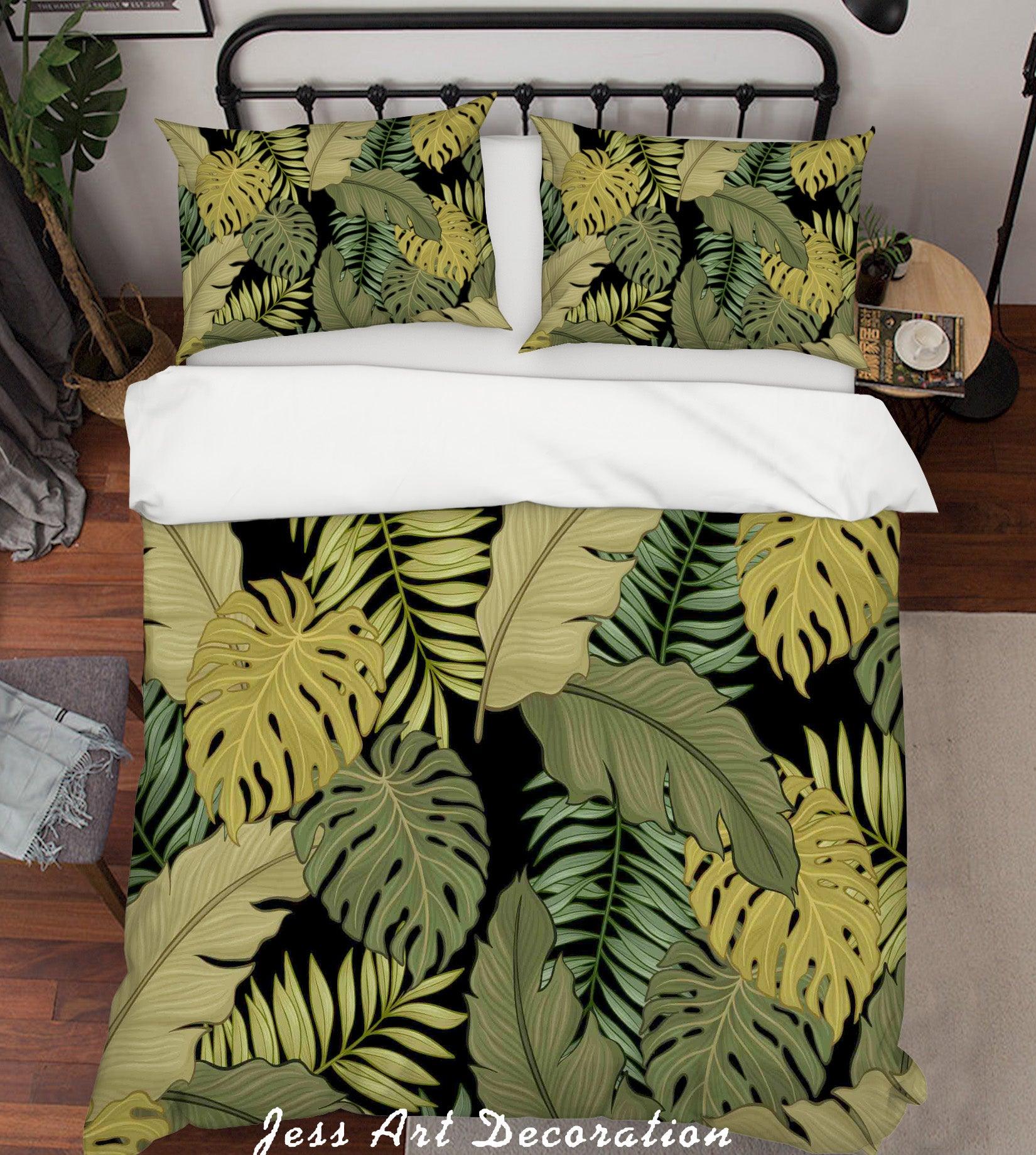 3D Green Leaves Quilt Cover Set Bedding Set Pillowcases 214- Jess Art Decoration