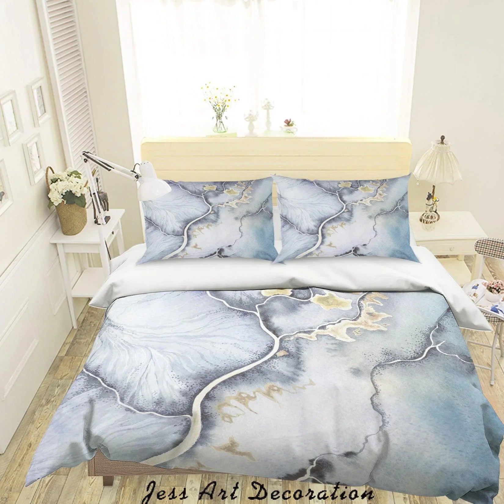3D Abstract Watercolor Painting Quilt Cover Set Bedding Set Pillowcases 62- Jess Art Decoration