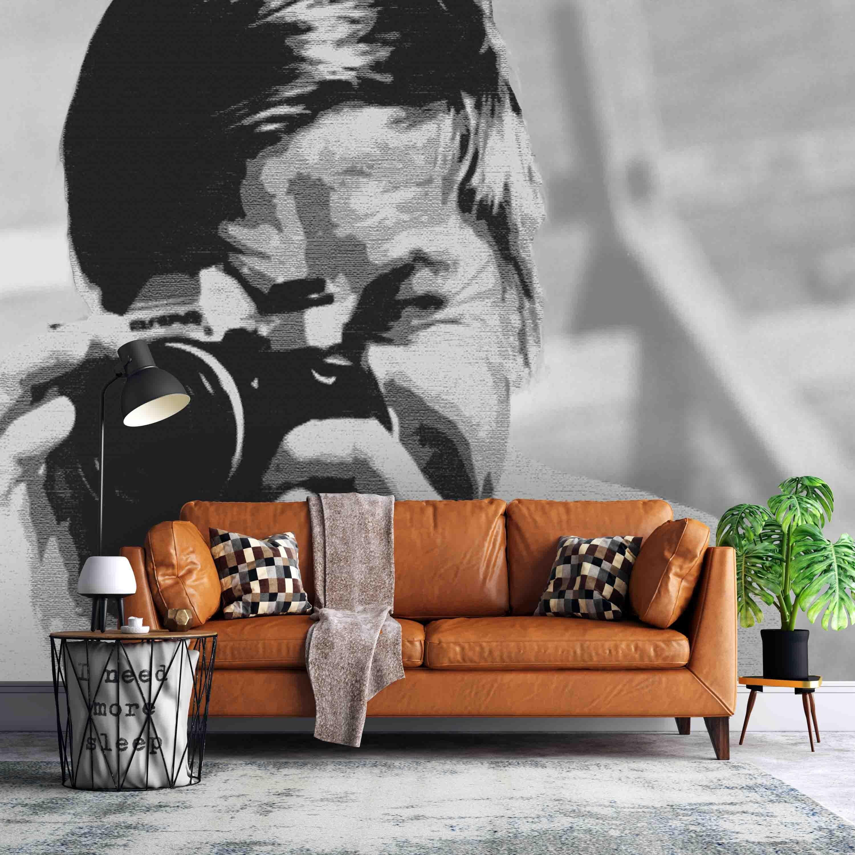 3D Old Character Photo black white old character photo mural wall mural wallpaper for living room