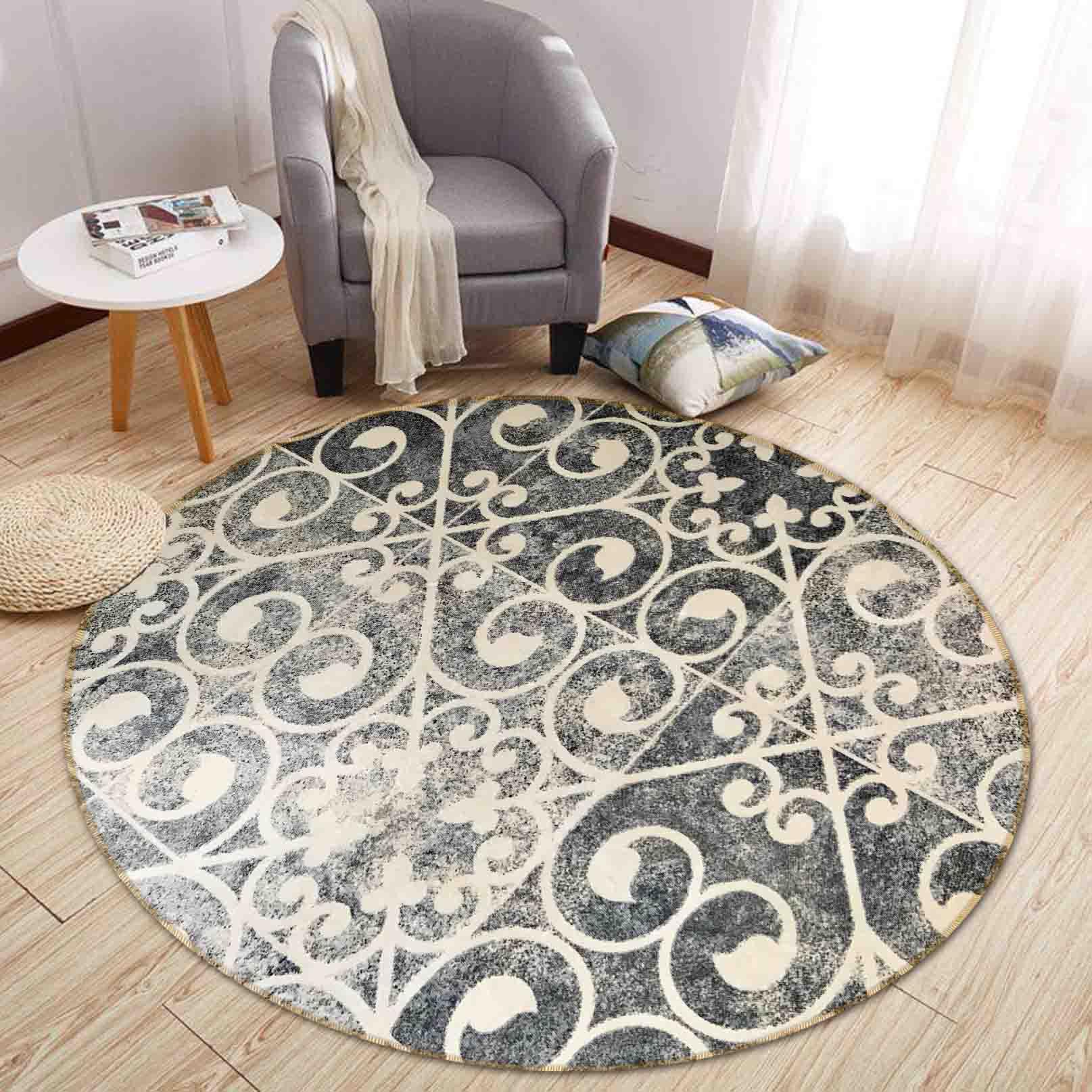 3D Abstract Artistic Floral Non-Slip Round Rug Mat 53- Jess Art Decoration