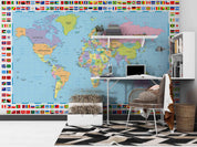 3D World Map Wall Mural Wallpaper sww 156- Jess Art Decoration