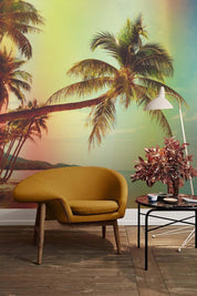 3D colorful sky coconut tree wall mural wallpaper 62- Jess Art Decoration