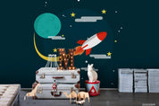 3D Cartoon Planet Astronaut Wall Mural Wallpaper WJ 1464- Jess Art Decoration