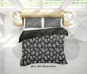 3D Black Rose Floral Quilt Cover Set Bedding Set Duvet Cover Pillowcases SF129- Jess Art Decoration