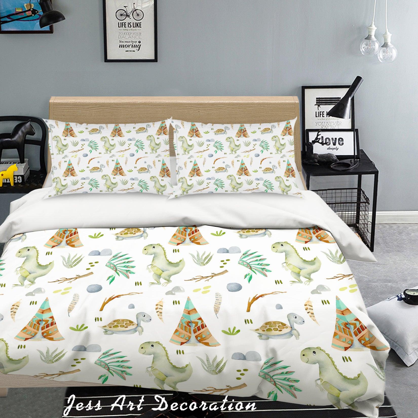 3D Watercolor Dinosaur Quilt Cover Set Bedding Set Pillowcases 61- Jess Art Decoration