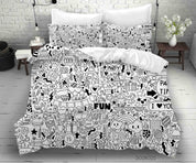 3D Abstract Fun Illustration Doodle Quilt Cover Set Bedding Set Duvet Cover Pillowcases 39- Jess Art Decoration