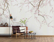 3D Watercolor Flower Pink Plum Blossom Wall Mural Wallpaper ZY D50- Jess Art Decoration