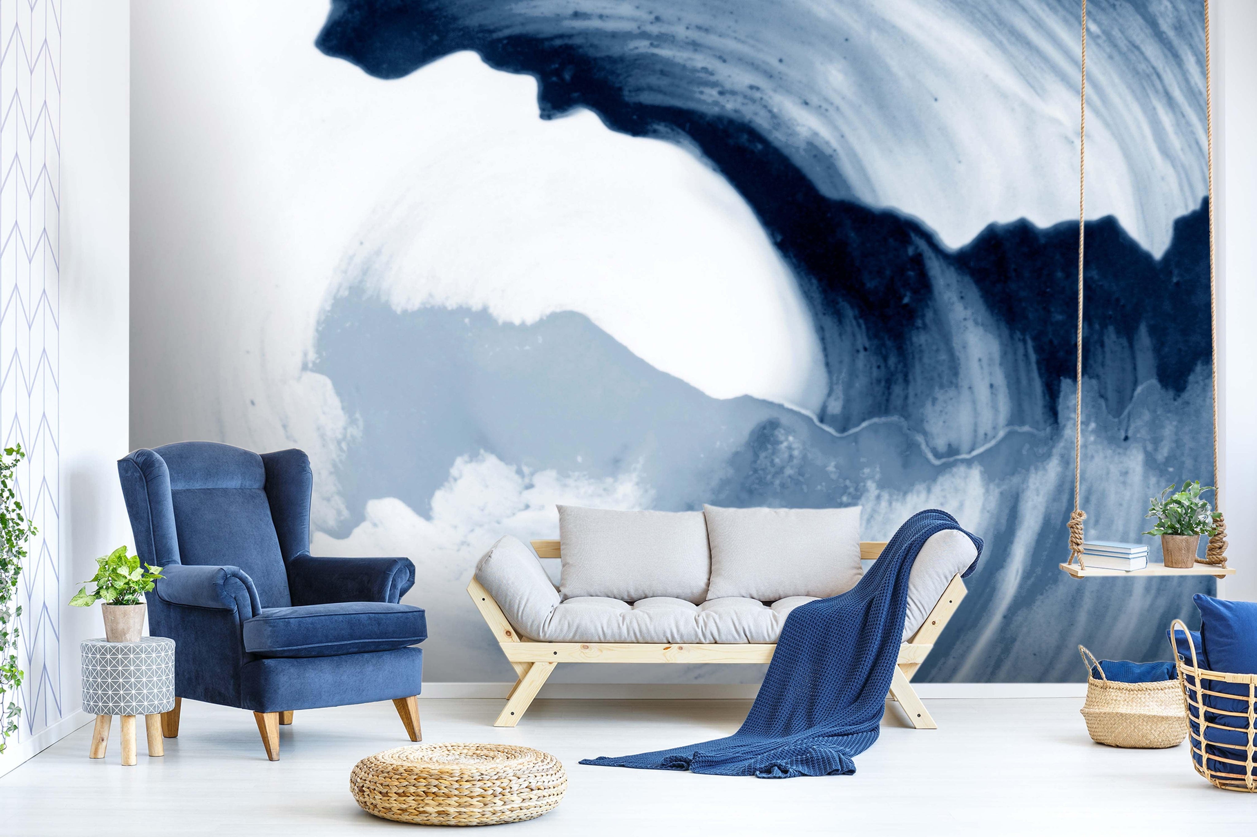 3D Hand Drawn Creative Oil Painting Giant Waves Vision Wall Mural Wallpaper GD 1933- Jess Art Decoration