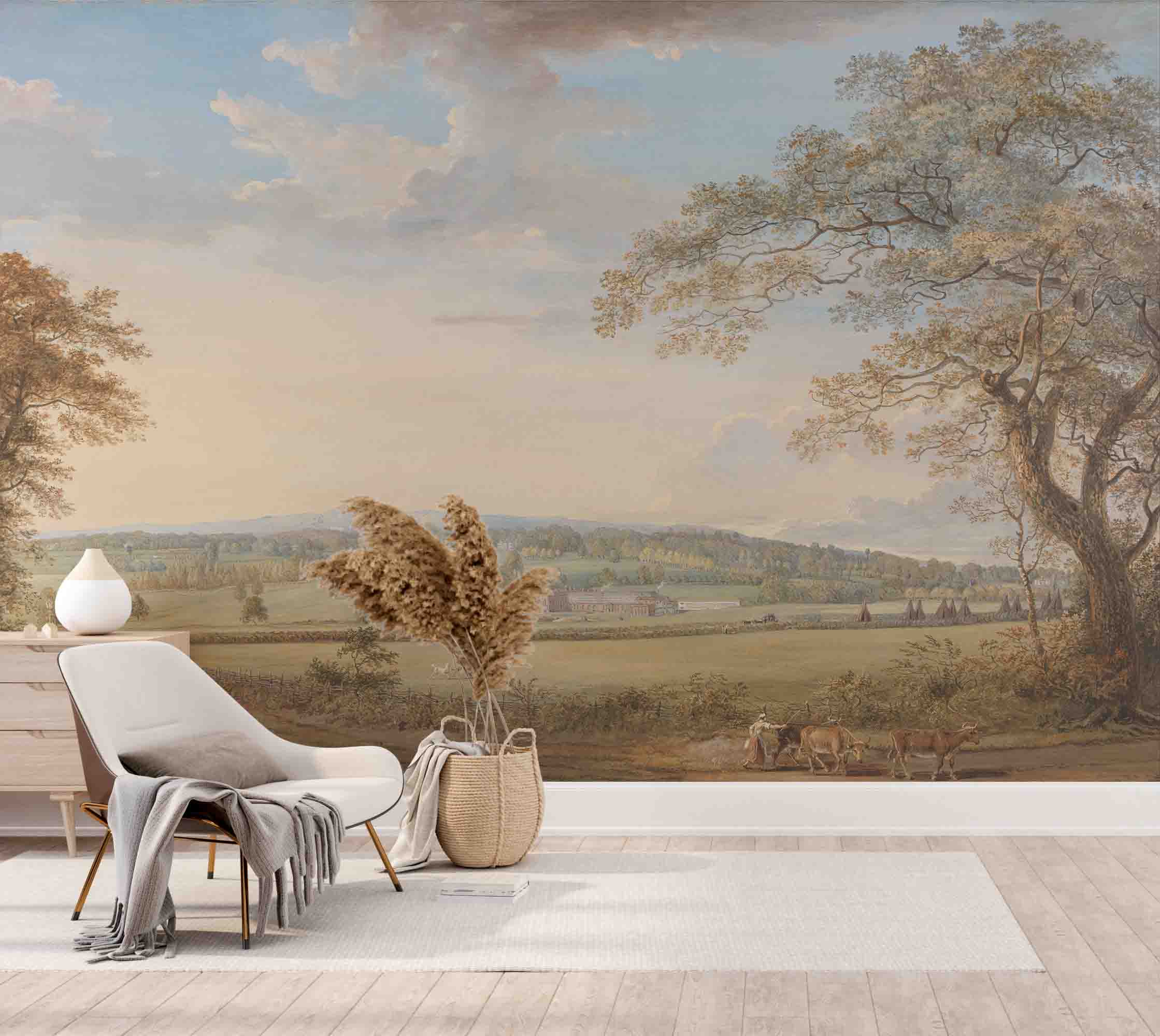 3D Landscape Oil Painting Vintage Boxley Hill Wall Mural Wallpaper JN 1- Jess Art Decoration