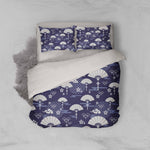 3D White Fan Clouds Purple Background Quilt Cover Set Bedding Set Pillowcases 30- Jess Art Decoration