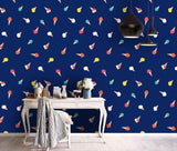3D Color Ice Cream Icon Blue Background  Wall Mural Wallpaper 138- Jess Art Decoration