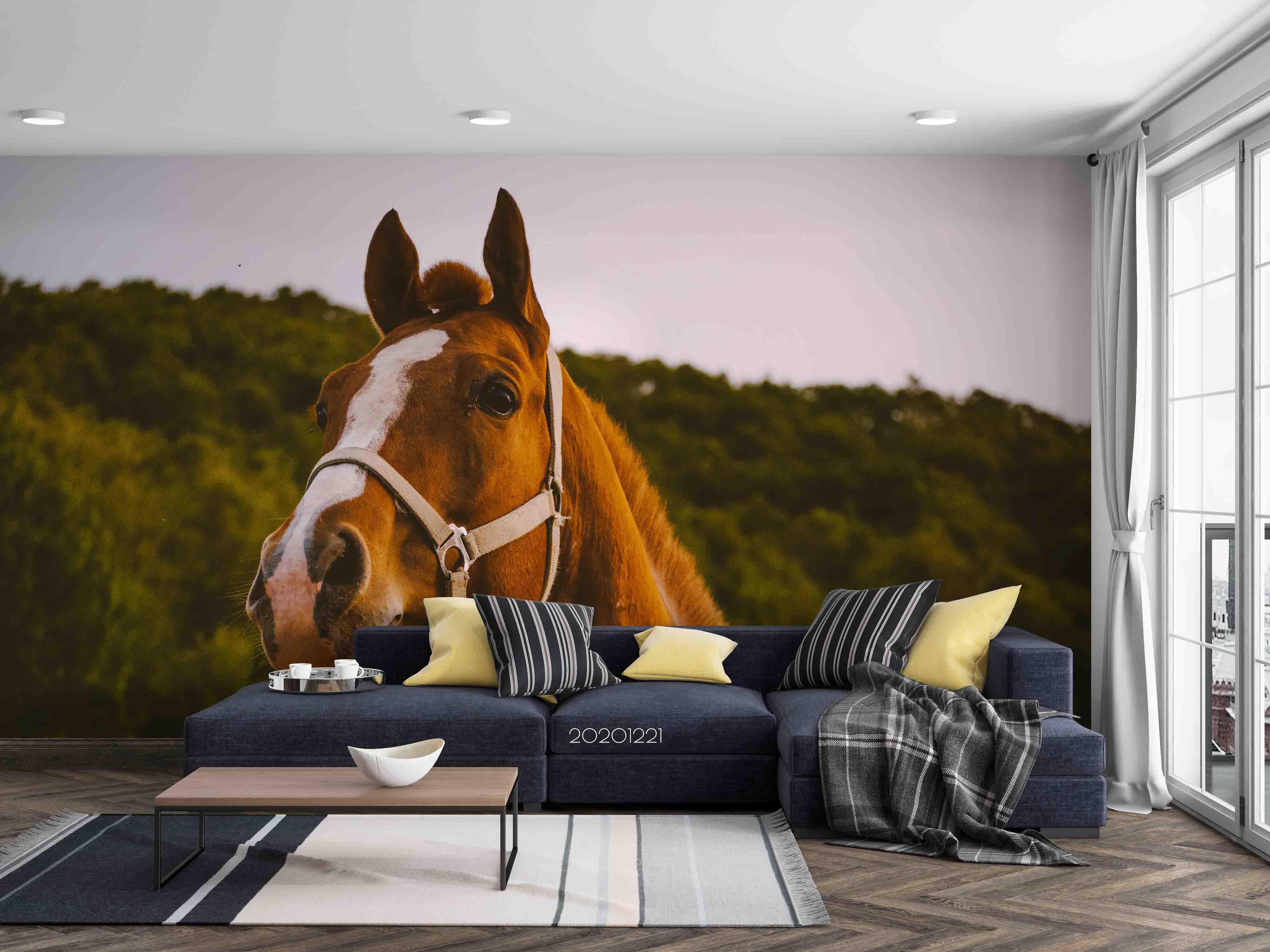 3D Forest Animal Horse Wall Mural Wallpaper LQH 13- Jess Art Decoration