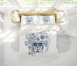 3D Skull Flower Quilt Cover Set Bedding Set Pillowcases 25- Jess Art Decoration