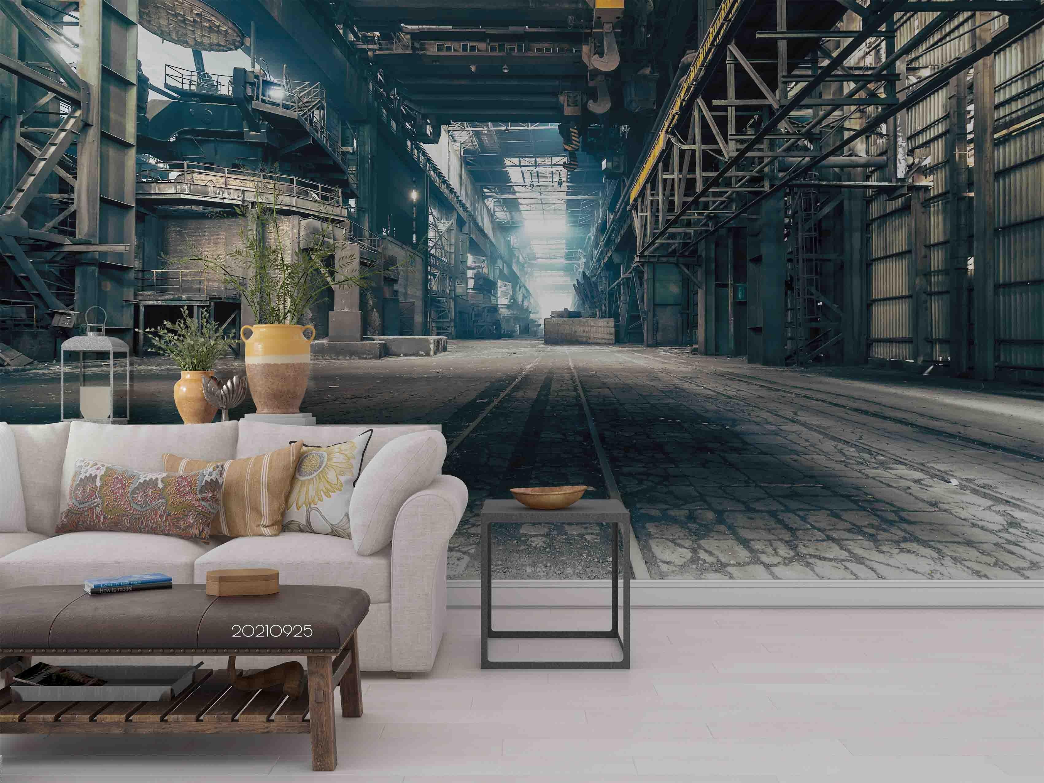 3D Industrial Style Factory Wall Mural Wallpaper LQH 246- Jess Art Decoration