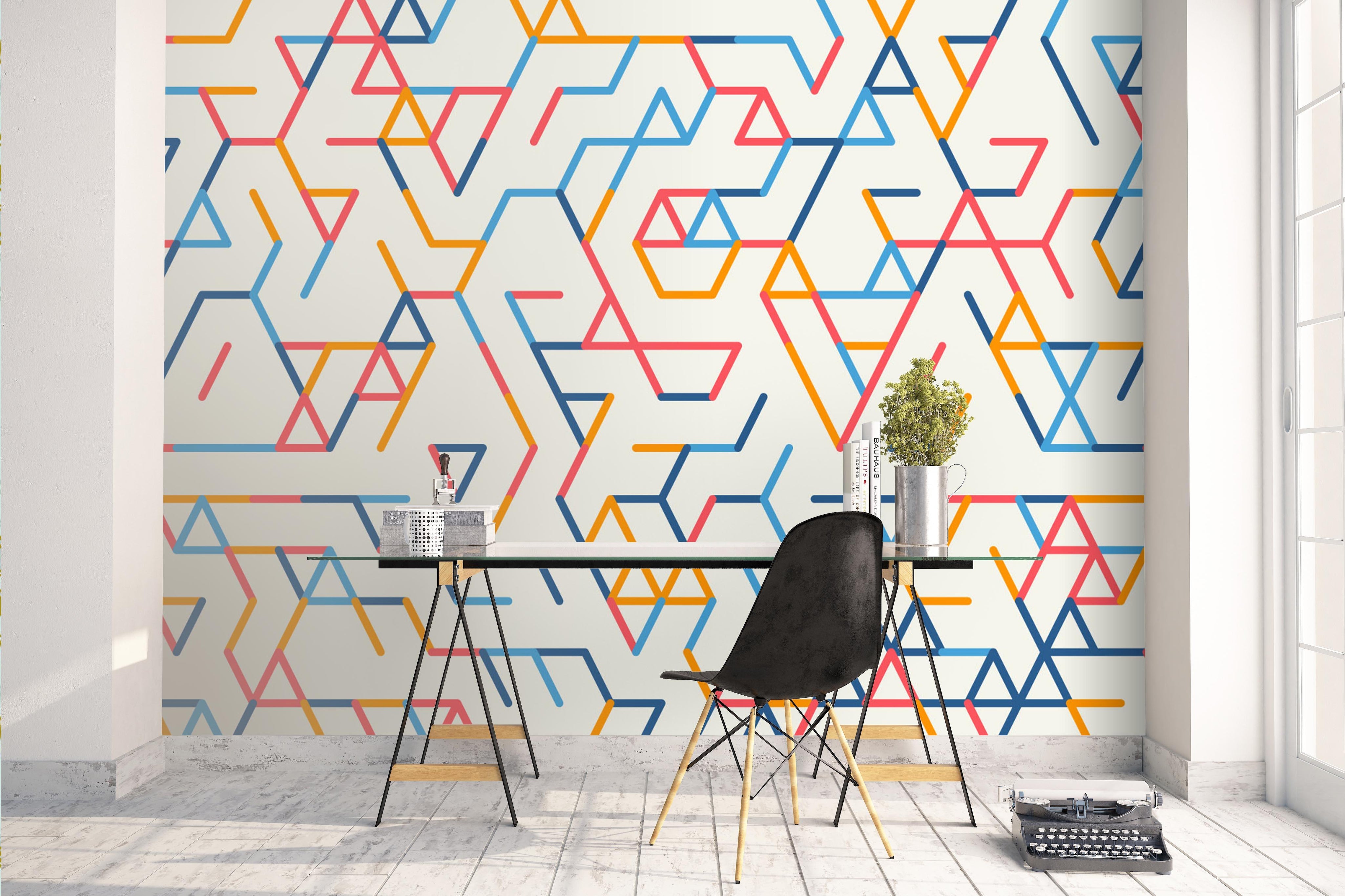 3D Color Geometric Pattern Wall Mural Wallpaper 75- Jess Art Decoration