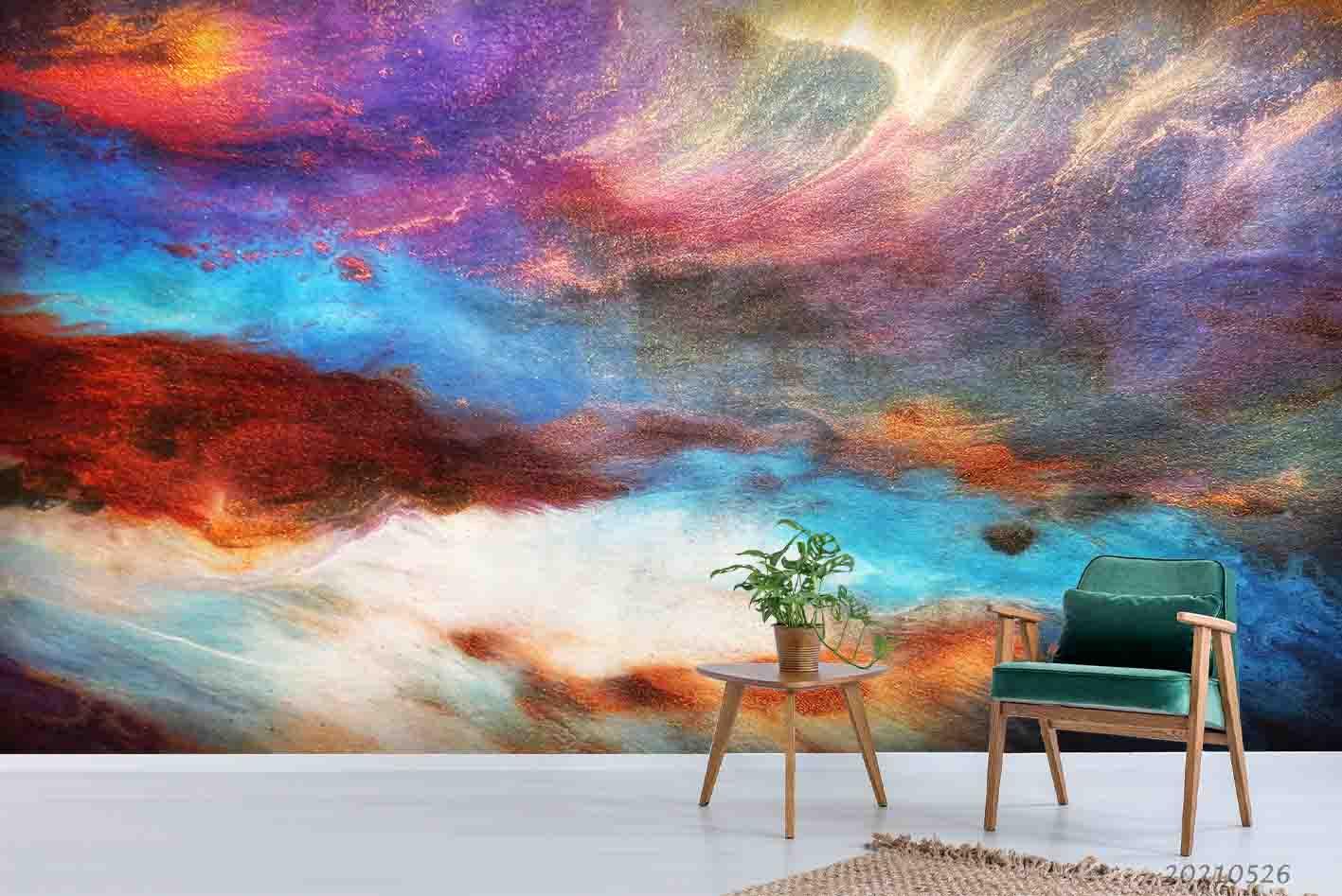 3D Abstract Art Color Purple Oil Painting Wall Mural Wallpaper SWW275- Jess Art Decoration