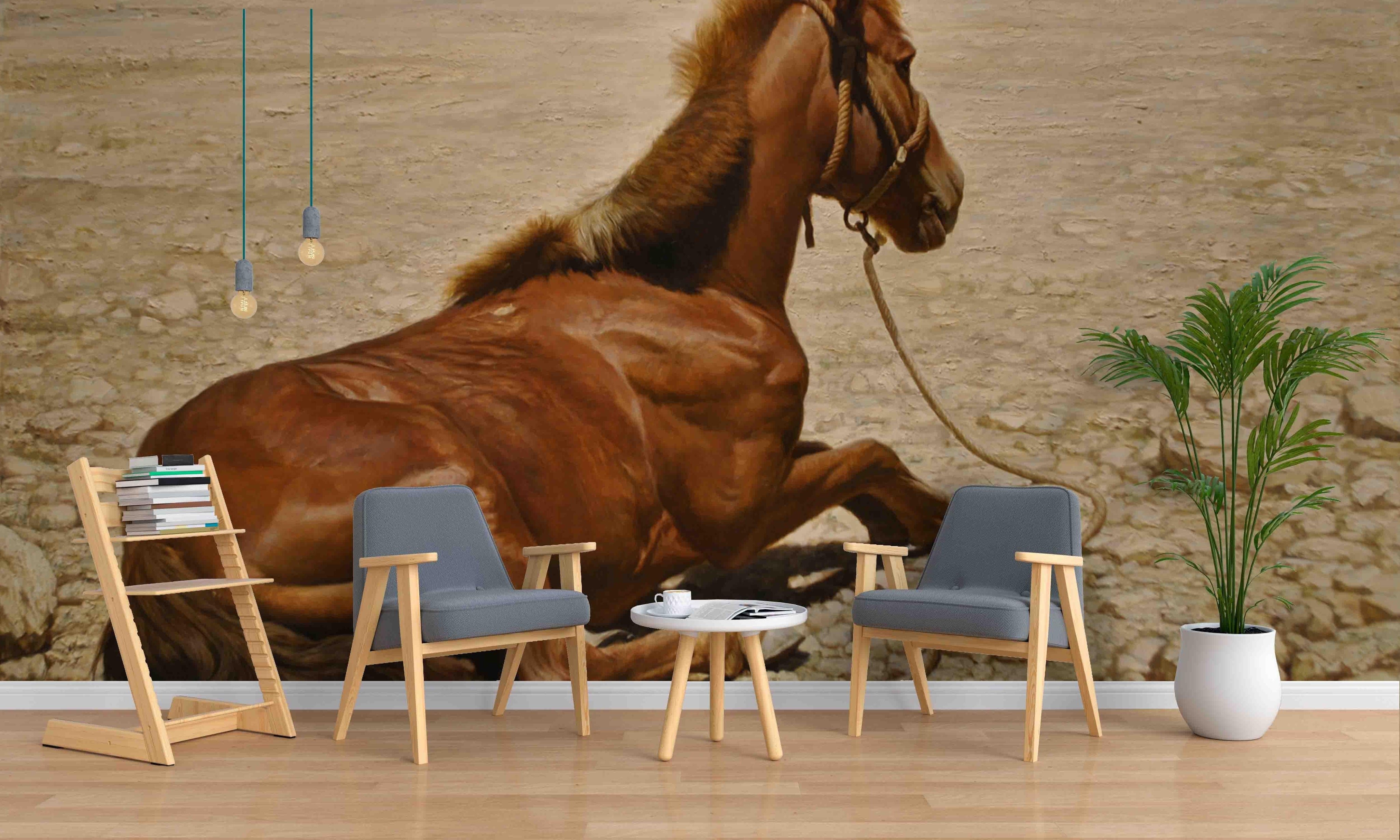 3D Brown Hores Wall Mural Wallpaper 69- Jess Art Decoration