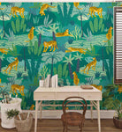 3D Tropical Green Plants Tiger Wall Mural Wallpaper 43 LQH- Jess Art Decoration
