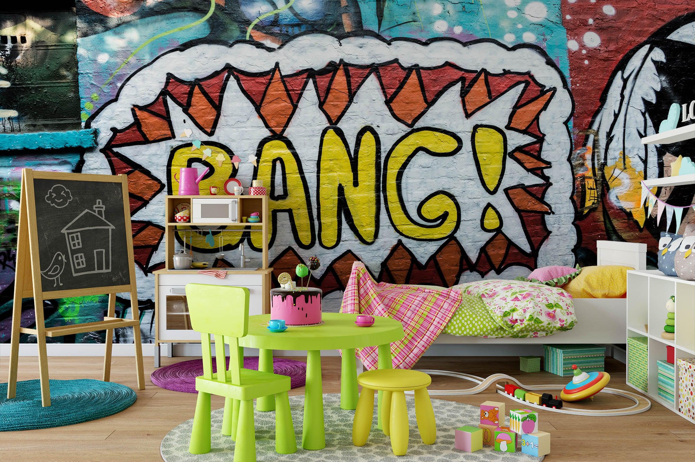 3D Abstract Brick Slogan Graffiti Wall Mural Wallpaper 60- Jess Art Decoration