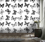 3D black white butterfly pattern wall mural wallpaper 69- Jess Art Decoration