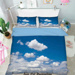 3D Blue Sky White Clouds Quilt Cover Set Bedding Set Pillowcases  9- Jess Art Decoration