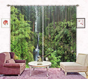3D Landscape Mountain Forest Waterfall River Bridge Curtains and Drapes GD 4933- Jess Art Decoration