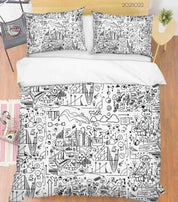 3D Abstract Funny Life Art Graffiti Quilt Cover Set Bedding Set Duvet Cover Pillowcases 7- Jess Art Decoration