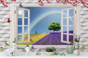 3D Window Ranbow Tree Sky Wall Mural Wallpaper 17- Jess Art Decoration