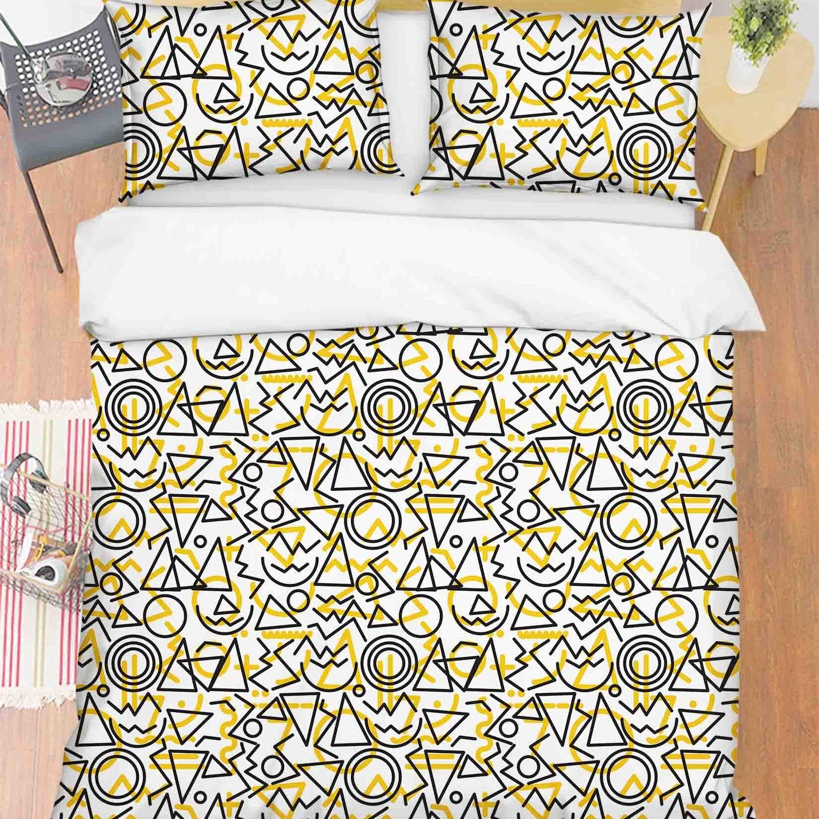 3D Abstract Geometric Pattern Quilt Cover Set Bedding Set Duvet Cover Pillowcases 124- Jess Art Decoration