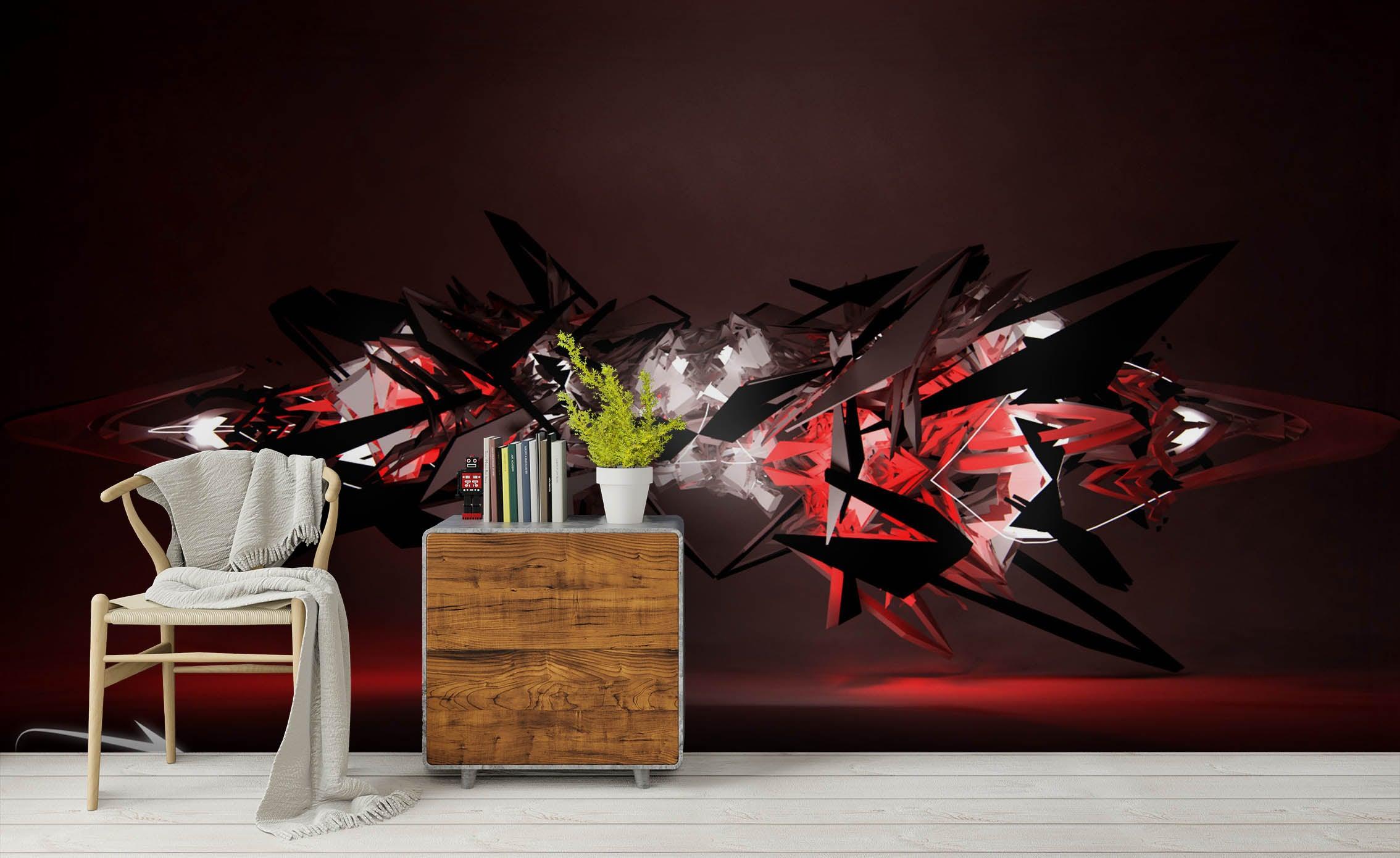 3D Abstract Cartoon Graffiti Wall Mural Wallpaper sww 250- Jess Art Decoration