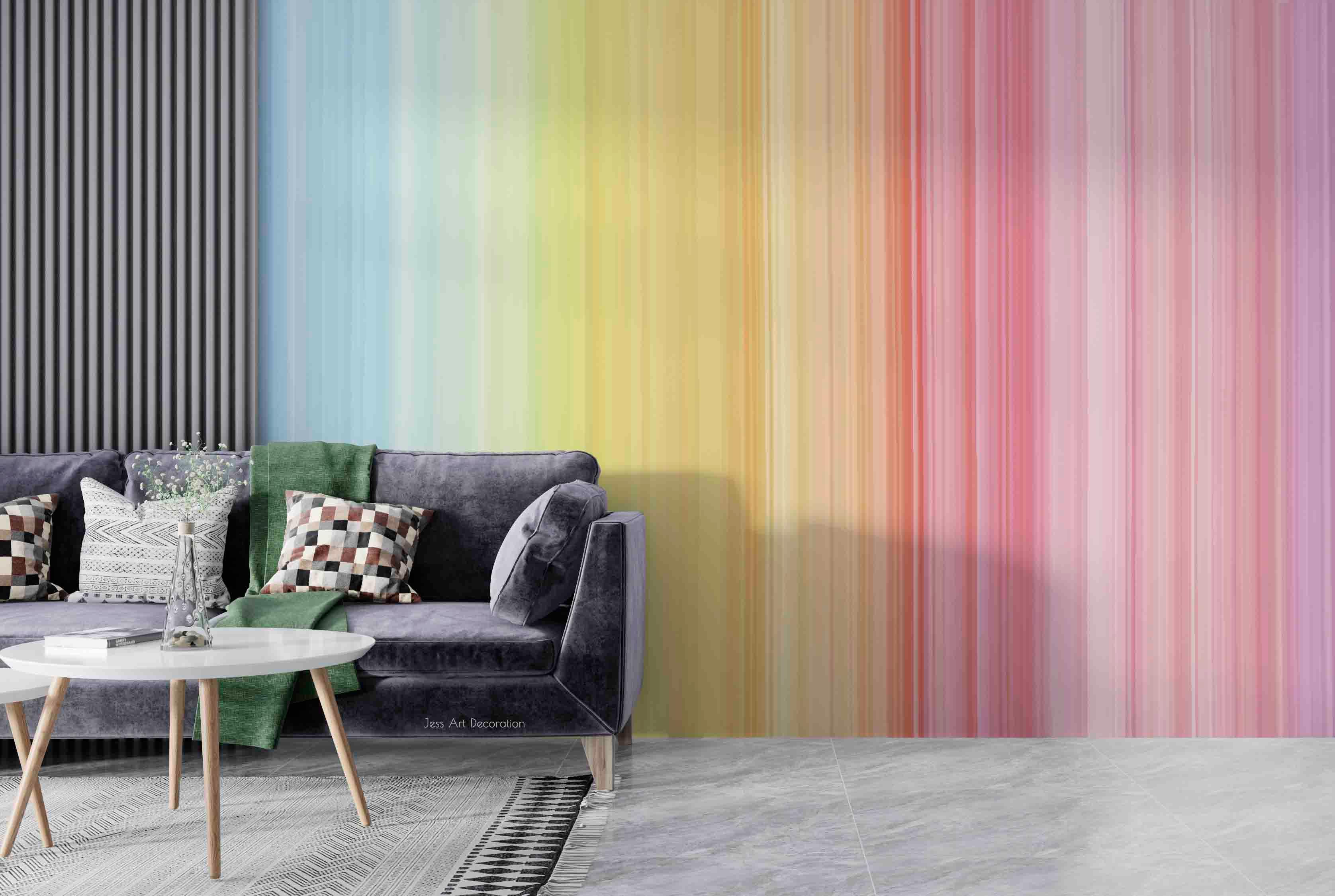 Colorful Vertical Stripes Texture Contemporary Wallpaper contemporary street art wall mural for creative room or feature wall